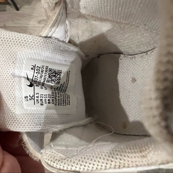 White Toddler Velcro Nikes - Picture 3 of 3